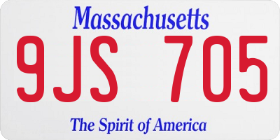 MA license plate 9JS705