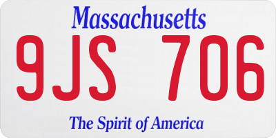 MA license plate 9JS706