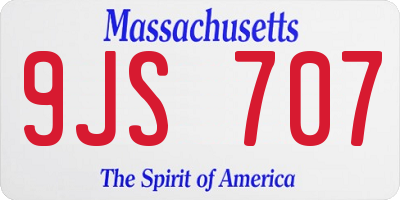 MA license plate 9JS707