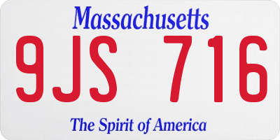 MA license plate 9JS716