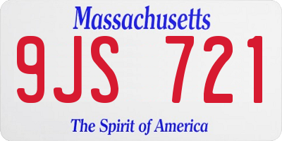 MA license plate 9JS721