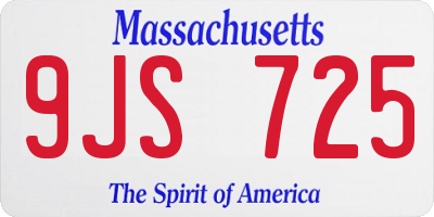 MA license plate 9JS725
