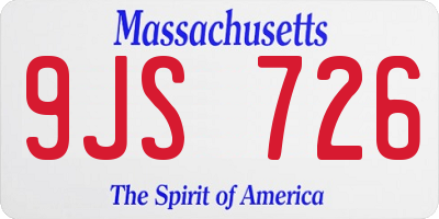 MA license plate 9JS726