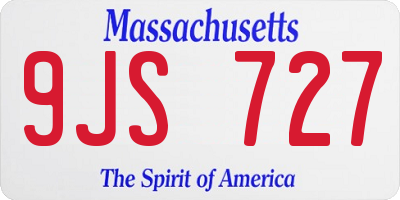 MA license plate 9JS727