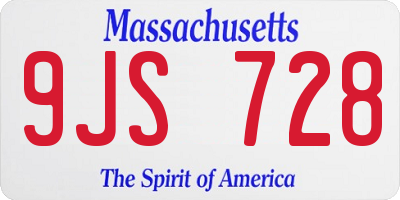 MA license plate 9JS728