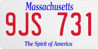 MA license plate 9JS731