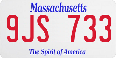 MA license plate 9JS733