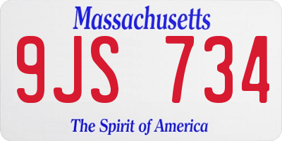 MA license plate 9JS734