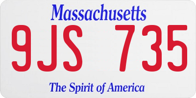 MA license plate 9JS735