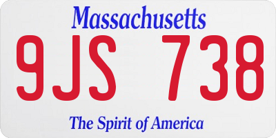 MA license plate 9JS738