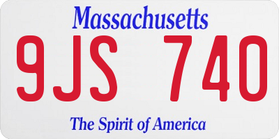 MA license plate 9JS740