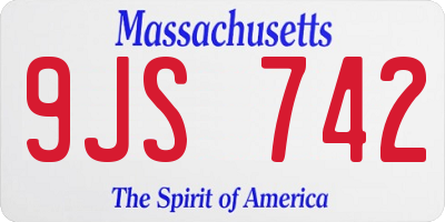 MA license plate 9JS742
