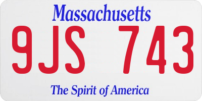 MA license plate 9JS743