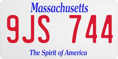 MA license plate 9JS744