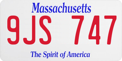 MA license plate 9JS747
