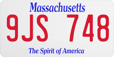 MA license plate 9JS748