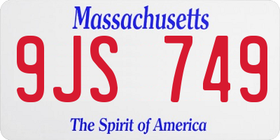 MA license plate 9JS749