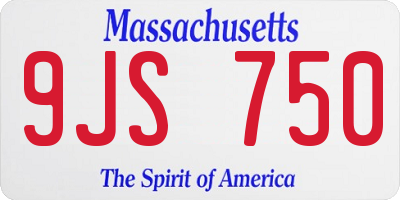 MA license plate 9JS750