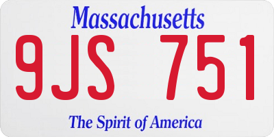 MA license plate 9JS751