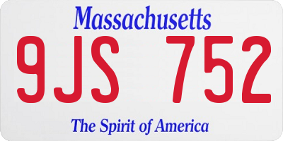 MA license plate 9JS752