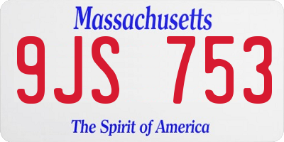 MA license plate 9JS753
