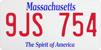MA license plate 9JS754