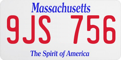 MA license plate 9JS756