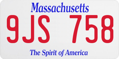 MA license plate 9JS758