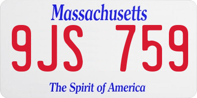 MA license plate 9JS759