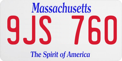 MA license plate 9JS760