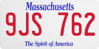 MA license plate 9JS762