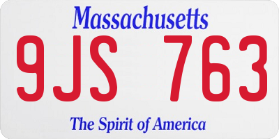 MA license plate 9JS763