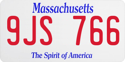 MA license plate 9JS766
