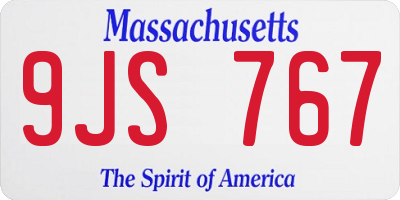 MA license plate 9JS767