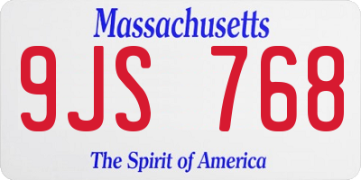 MA license plate 9JS768