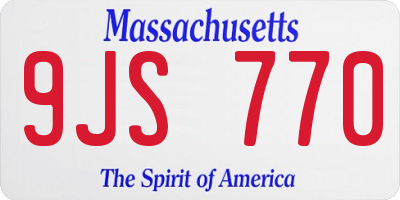 MA license plate 9JS770