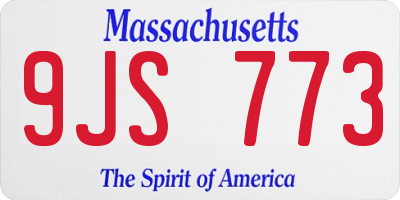 MA license plate 9JS773