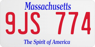 MA license plate 9JS774