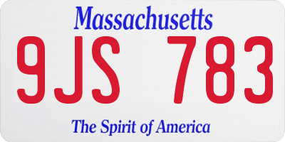 MA license plate 9JS783