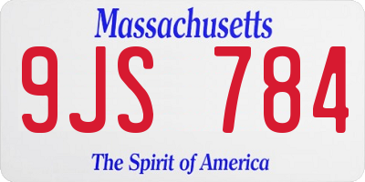 MA license plate 9JS784
