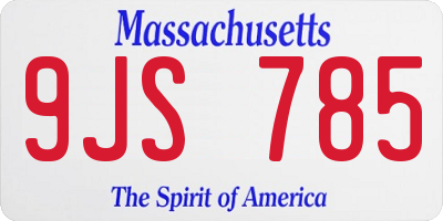 MA license plate 9JS785