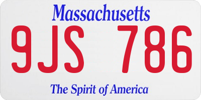 MA license plate 9JS786
