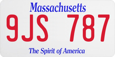 MA license plate 9JS787