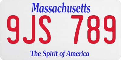 MA license plate 9JS789