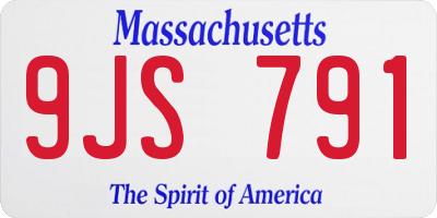 MA license plate 9JS791