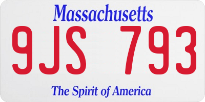 MA license plate 9JS793