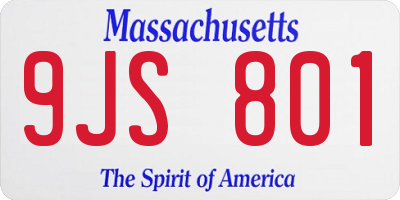 MA license plate 9JS801