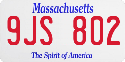 MA license plate 9JS802