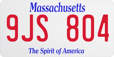 MA license plate 9JS804