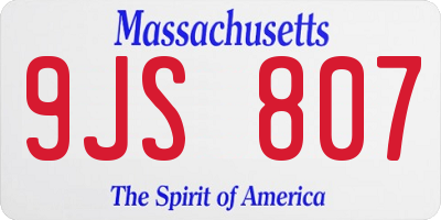 MA license plate 9JS807